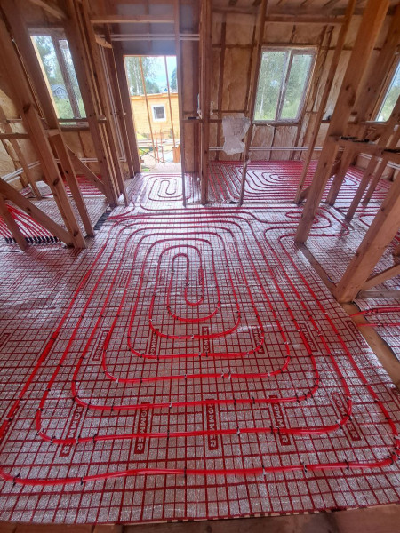 теплый пол в каркасном доме — фото