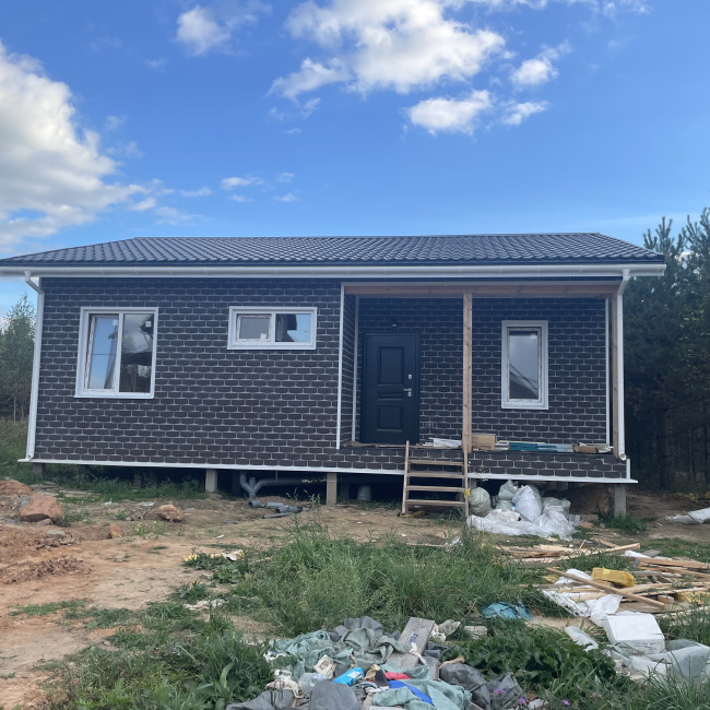 Строительство домов — каркасный дом обшитый хаубергом — фото