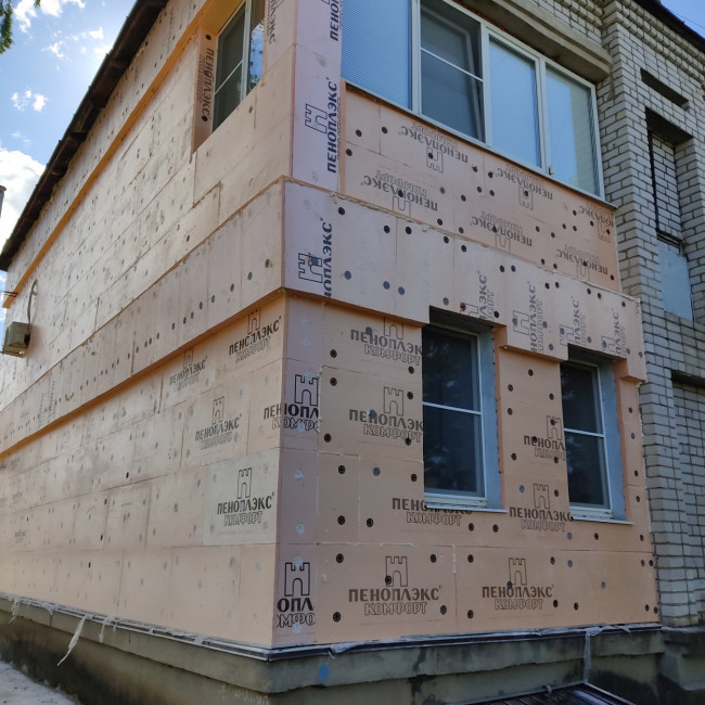 Фасады - фото наших работ — утепление фасада пеноплексом — фото